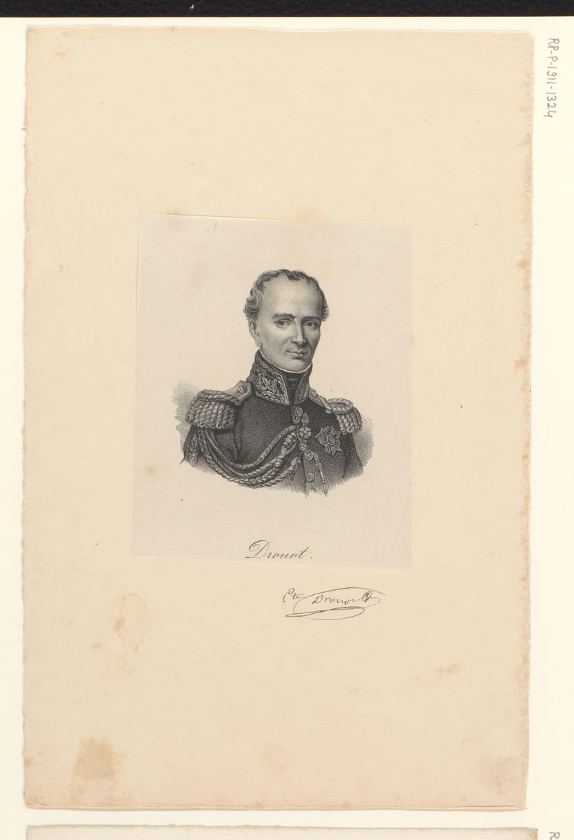 Portret van Antoine Drouot by anonymous, print, 1818-1842