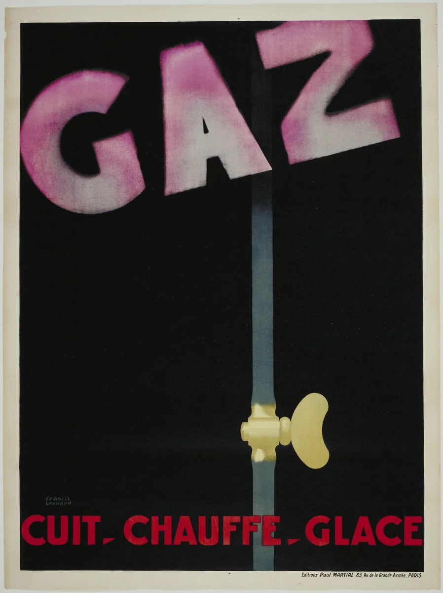 Gaz Cuit-Chauffe-Glace (Gas, It Cooks, Heats, Cools) by Francis Bernard, design, 1928