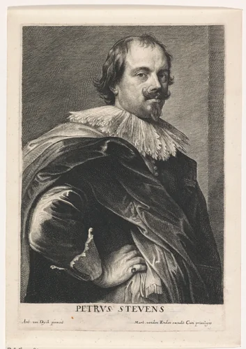 Portret van Peeter Stevens by Lucas Vorsterman, print, 1630-1646