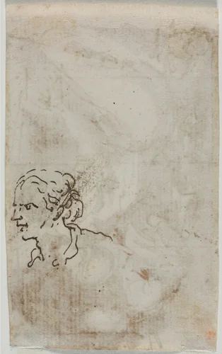 Figure Studies (verso) by Salvator Rosa, drawing, 1640-1649