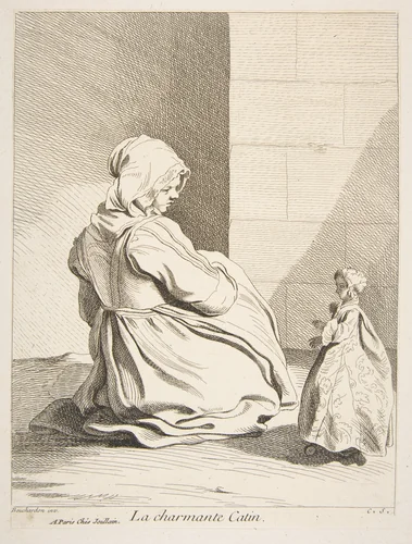 The Charming Doll by Anne Claude Philippe de Tubières, print, 1742