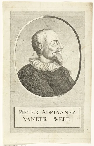 Portret van burgemeester Pieter Adriaansz. van der Werff by Iven Besoet, print, 1730-1769