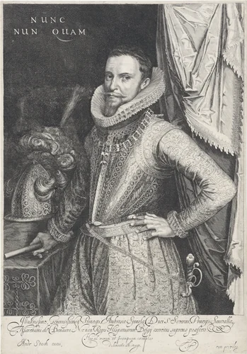 Portret van Ambrogio Spinola, markies de los Balbases by Andries Jacobsz. Stock, print, 1614-1648