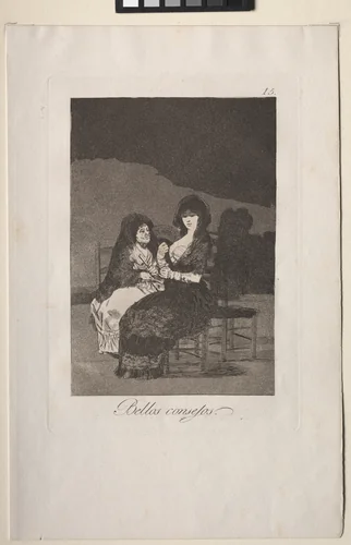Pretty Advice, Plate 15 by Francisco de Goya, print, 1799