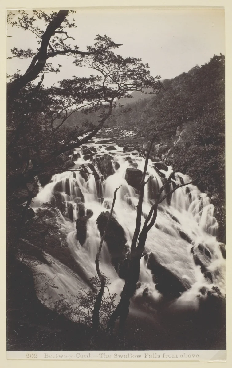 Bettw-s-y Coed, The Swallow Falls from Above by Francis Bedford, photograph, 1860-1894