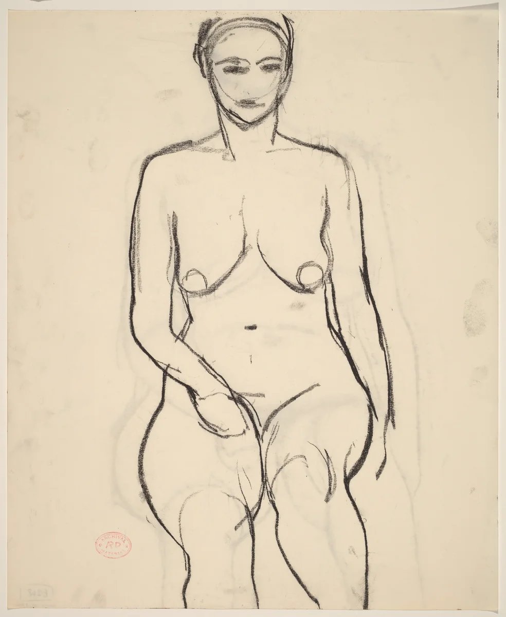 Untitled [female nude] by Richard Diebenkorn, drawing, 1955-1967