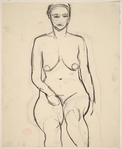 Untitled [female nude] by Richard Diebenkorn, drawing, 1955-1967