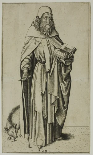 St. Anthony the Hermit by Master F.V.B., print, 1490-1500