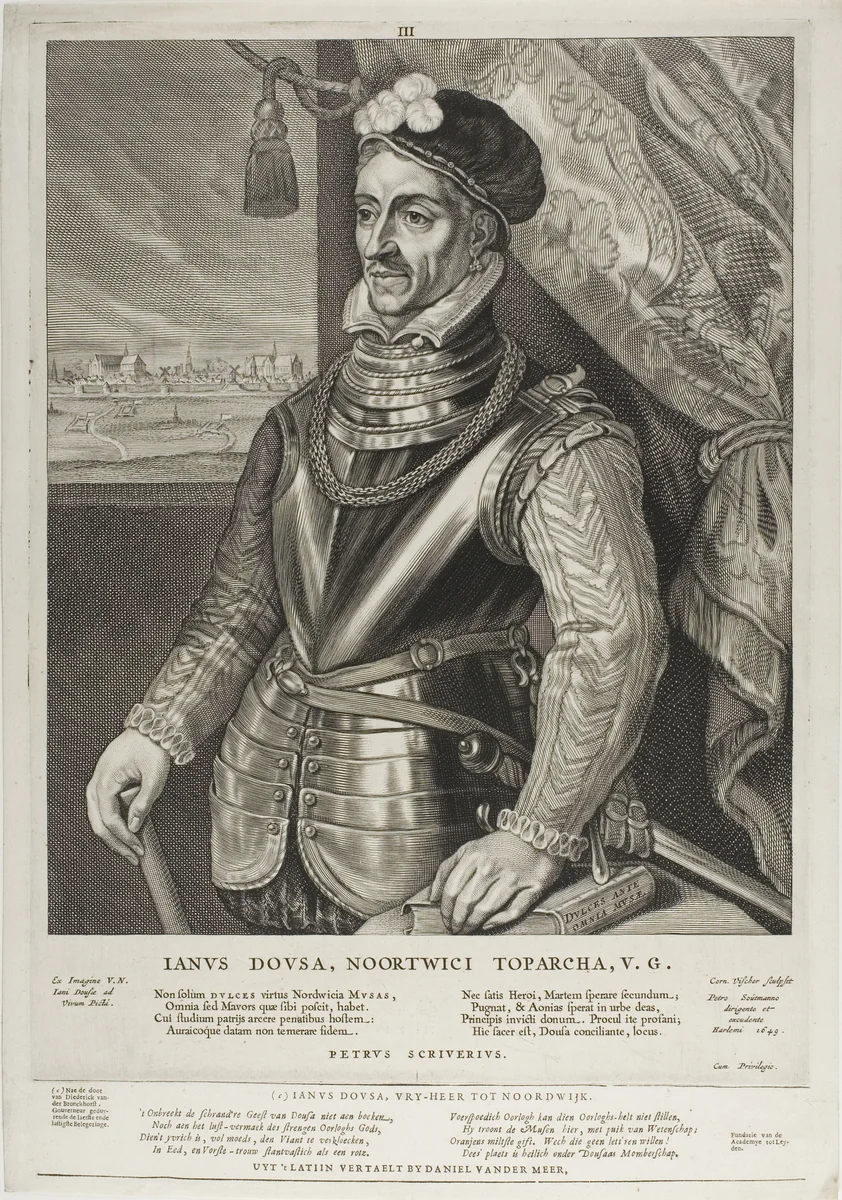 Jan van der Does, plate 3 from Quatuor Personae by Cornelis Visscher, print, 1649