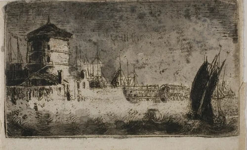 Old Tower, Leith by John Clerk, print, 1748-1812