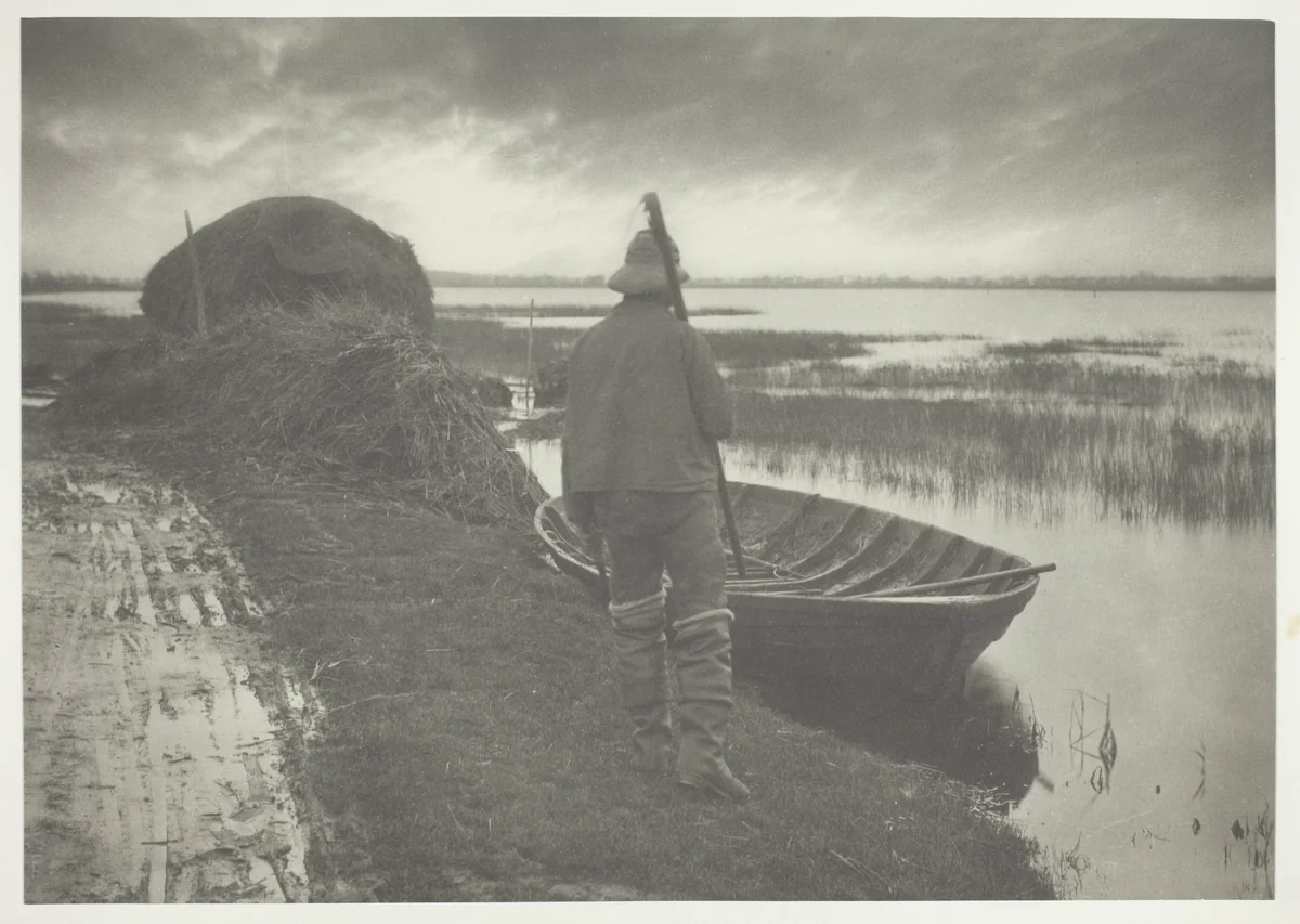 Marshman Going to Cut Schoof-Stuff by Peter Henry Emerson, photograph, 1886