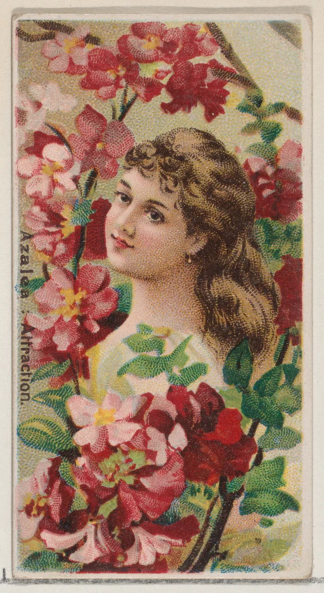Azalea: Attraction, from the series Floral Beauties and Language of Flowers (N75) for Duke brand cigarettes by American Tobacco Company, print, 1892