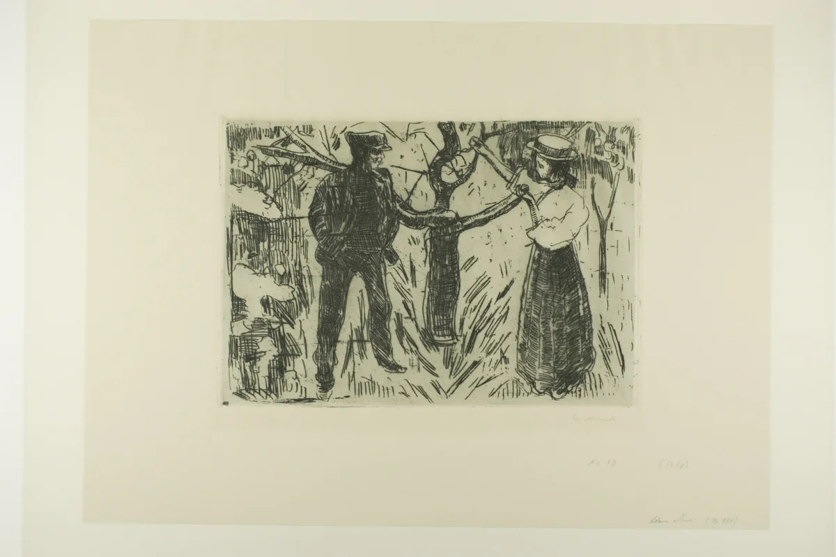 Adam and Eve by Edvard Munch, print, 1915