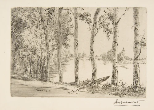 Trembles au bord de la Seine by Félix Bracquemond, print, 1879-1889