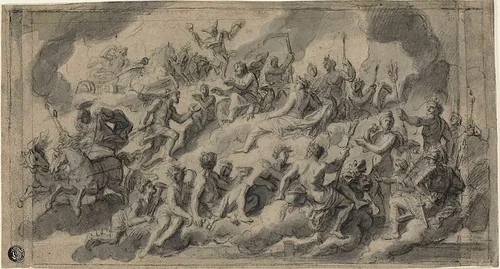 Gods on Olympus by François Verdier, drawing, 1614-1730