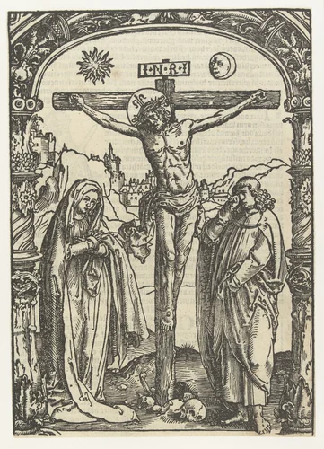 Christus aan het kruis by Unknown, print, 1510-1514
