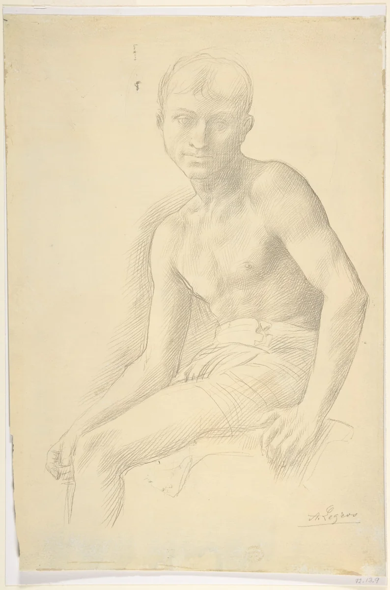Study of a Figure by Alphonse Legros, drawing, 1837-1911