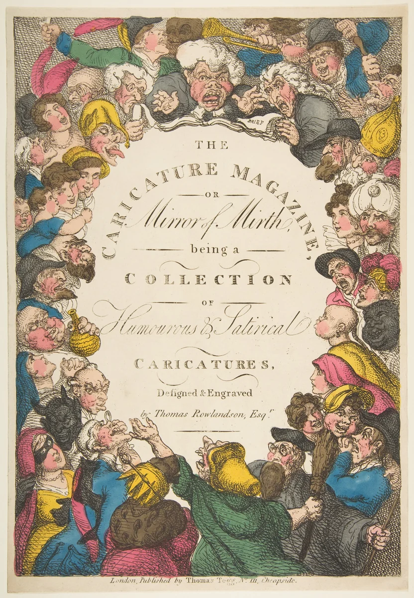 Title Page, The Caricature Magazine, or Mirror of Mirth by Thomas Rowlandson, print, 1808