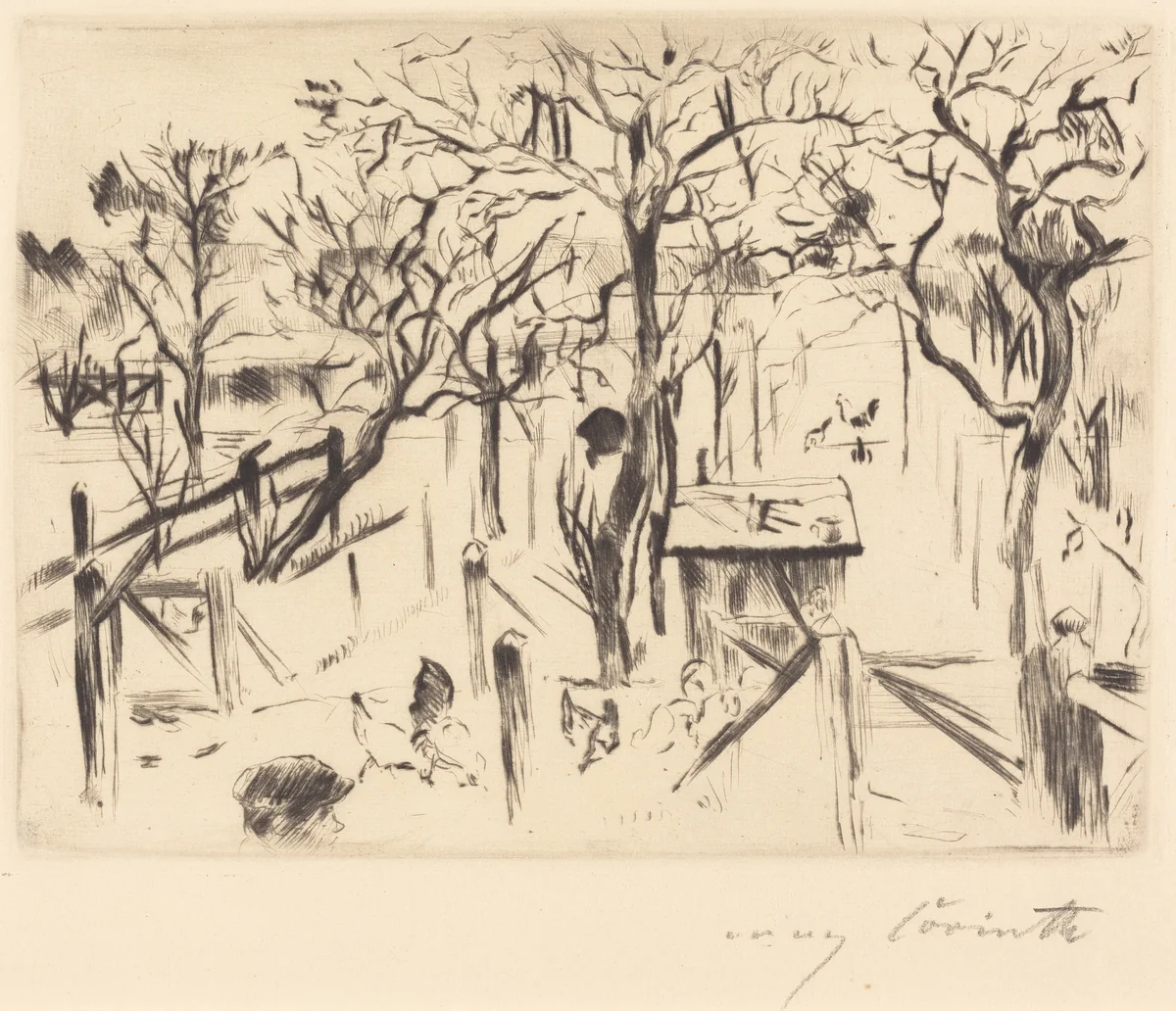 Obstgarten im Herbst (Fruit Garden in Autumn) by Lovis Corinth, print, 1912