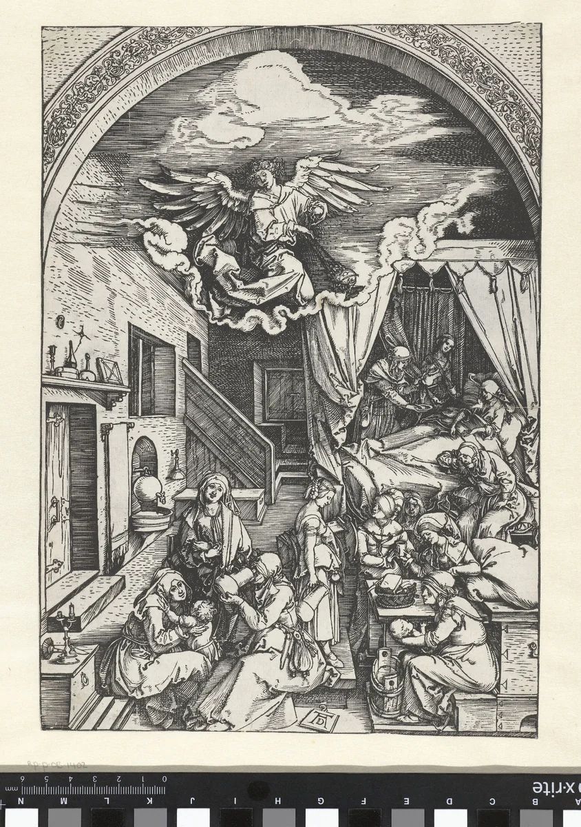 De geboorte van Maria by Unknown, print, 1501-1505