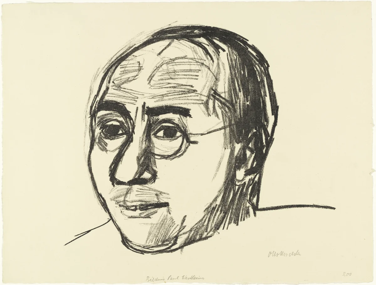 Portrait Paul Westheimfrom the periodical in portfolio form Die Schaffenden, vol. 4, no. 3 by Oskar Kokoschka, print, 1923