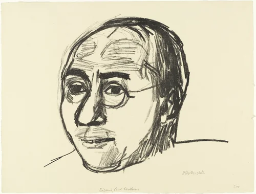 Portrait Paul Westheimfrom the periodical in portfolio form Die Schaffenden, vol. 4, no. 3 by Oskar Kokoschka, print, 1923