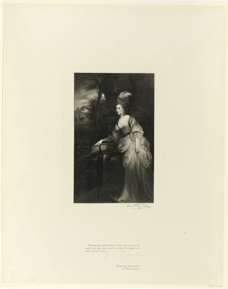 Georgiana, Duchess of Devonshire, from Old English Masters by Timothy Cole, print, 1897