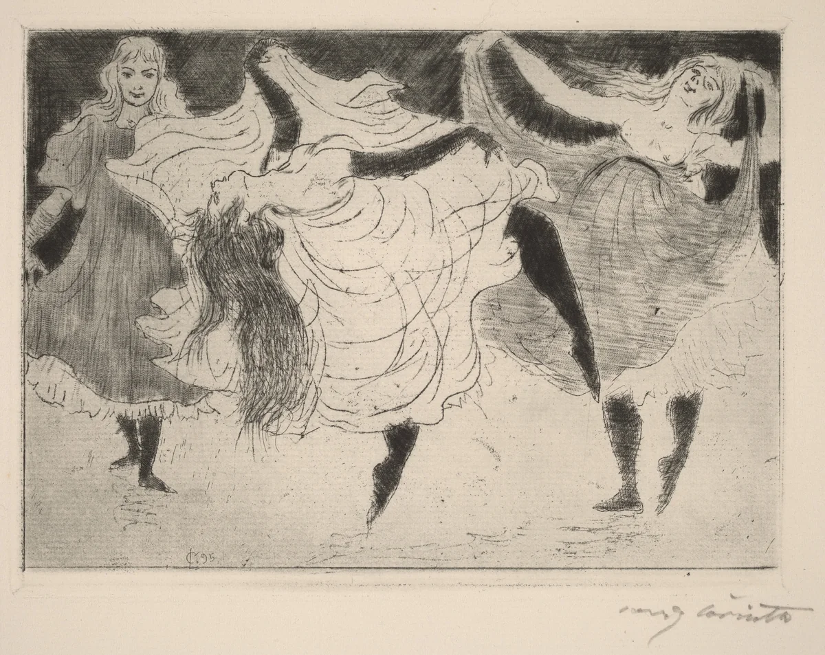 Tänzerinnen (Dancers) by Lovis Corinth, print, 1895
