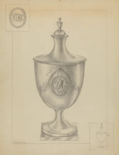 Silver Sugar Bowl by Hester Duany, index of american design, 1936