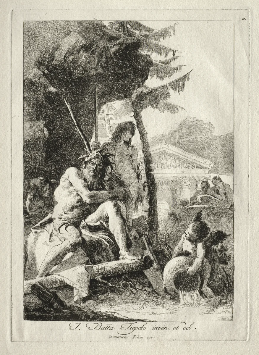 Figures Fluviales by Giovanni Domenico Tiepolo, print, 1750-1799