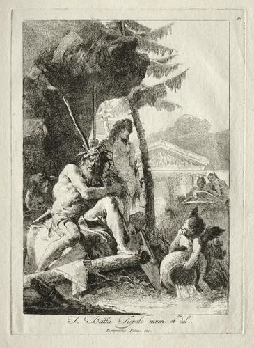Figures Fluviales by Giovanni Domenico Tiepolo, print, 1750-1799