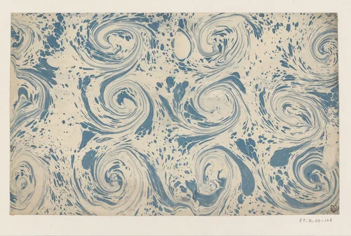 Spiraalmarmer in blauw by anonymous, other, 1700-1850
