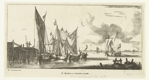 Tochtschuiten of Spaarndamse vissersboten by anonymous, print, 1730-1760