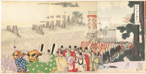 Chiyoda Castle (Album of Men) by Yōshū Chikanobu (楊洲周延), print, 1897