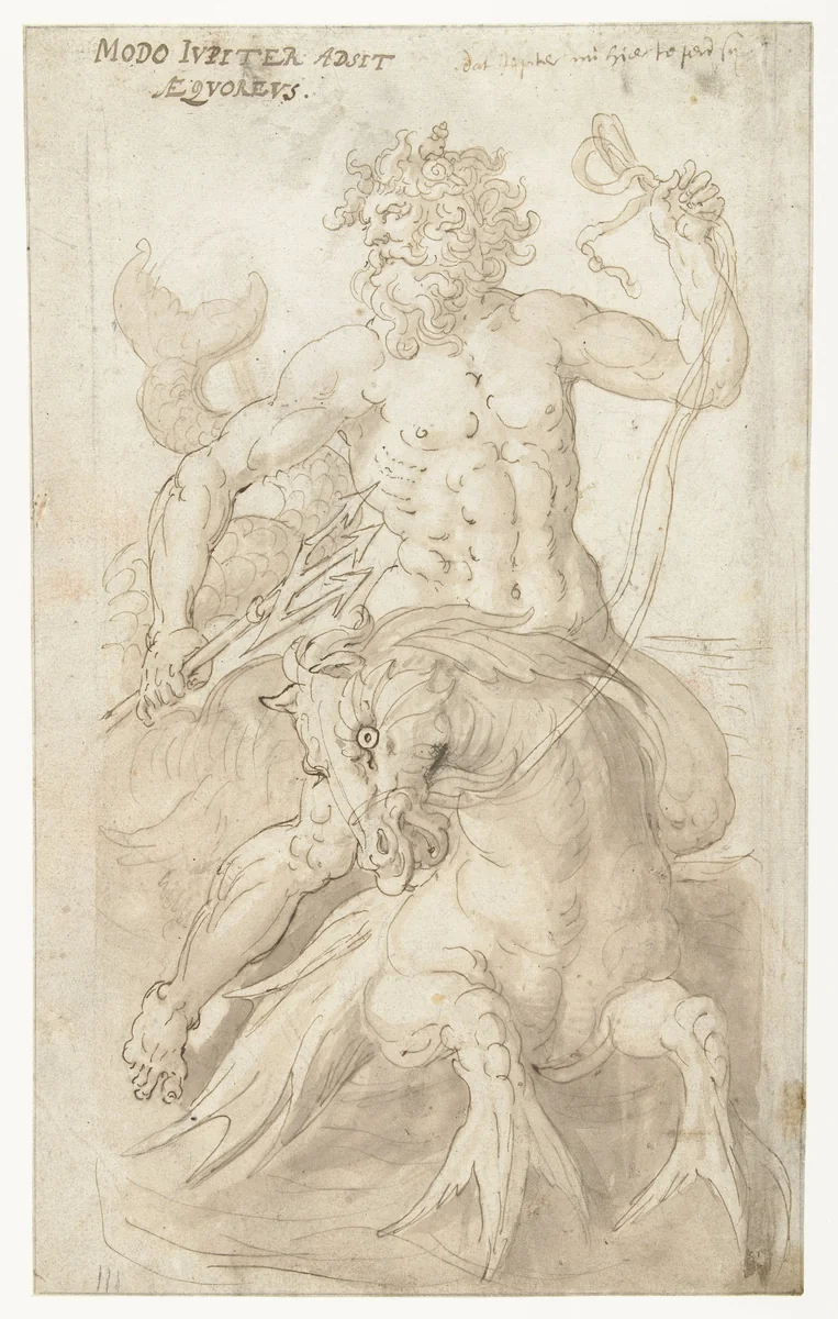 Neptunus (?) by anonymous, drawing, 1594-1625