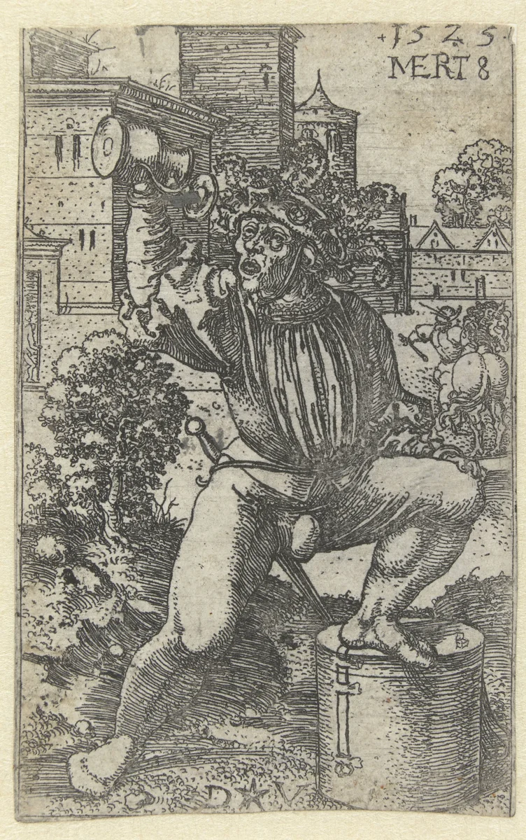 De dronken tamboer by Unknown, print, 1525