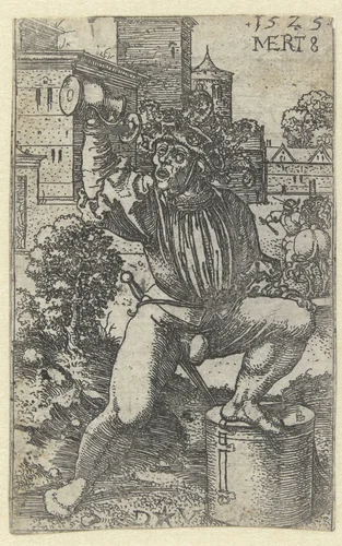 De dronken tamboer by Unknown, print, 1525