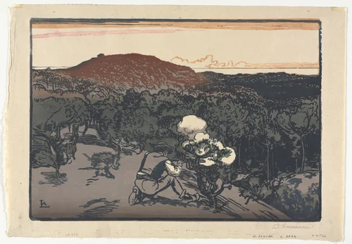 The Poacher, Dunes of Saint Jean de Mont by Auguste Louis Lepère, print, 1901