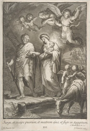 The Flight into Egypt by Francesco Polanzani, print, 1700-1780