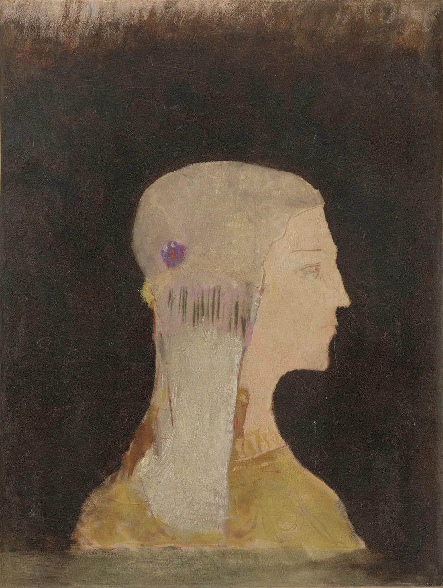Profile by Odilon Redon, painting, 1895