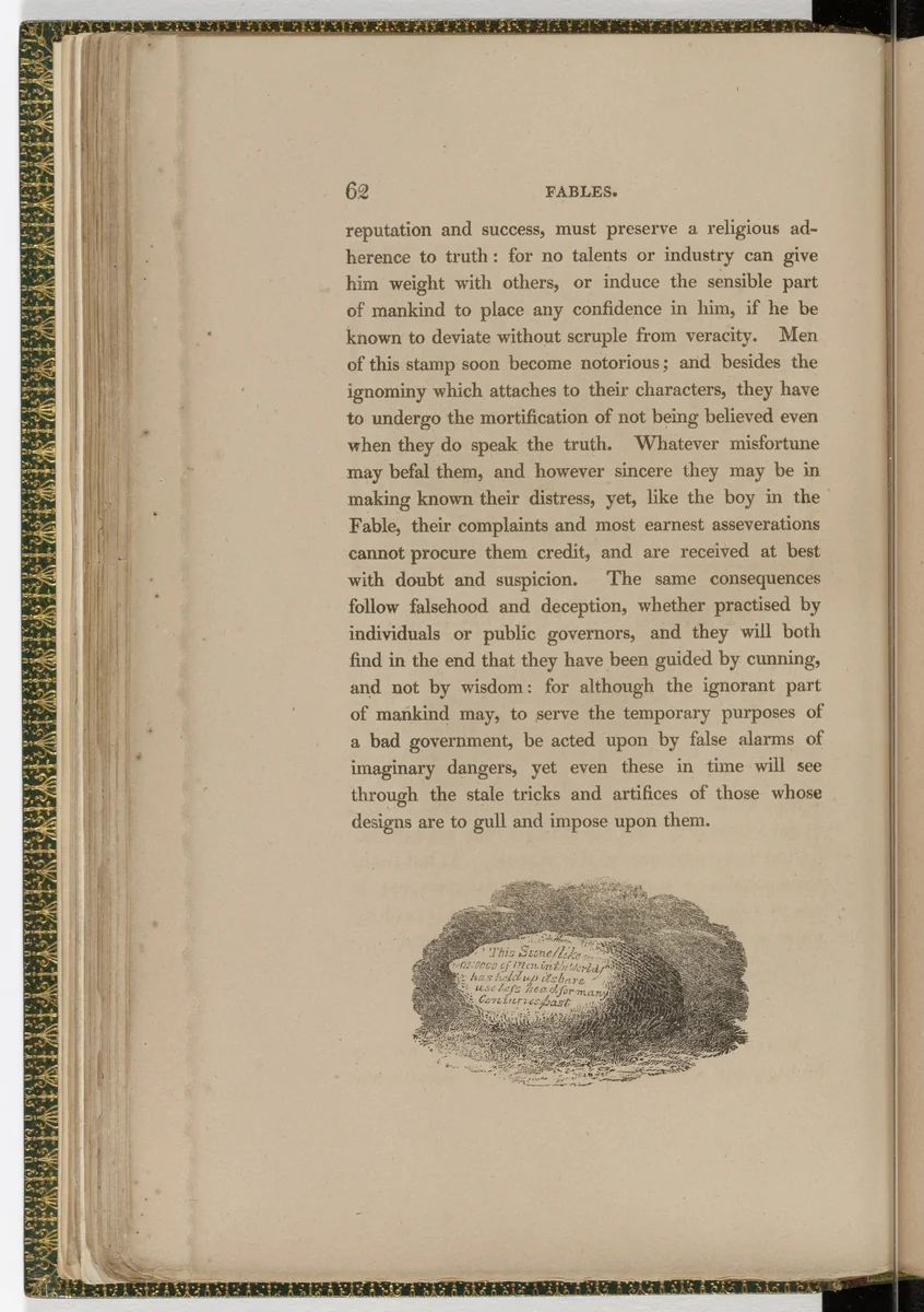 Tailpiece (page 62) from The Fables of Aesop by Thomas Bewick, illustrated book, 1818