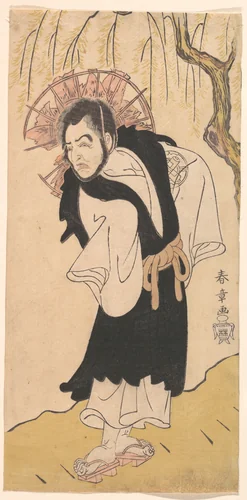 The Actor Nakamura Utaemon I as a Monk under a Willow Tree by Katsukawa Shunshô (勝川春章), print, 1726-1792