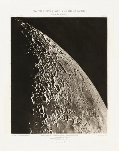 Carte photographique de la lune, planche XXIII.A (Photographic Chart of the Moon, plate XXIII.A) by Charles Le Morvan, photograph, 1902-1914