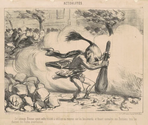 Le sauvage bineau ayant ... by Honoré Daumier, print, 1850
