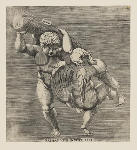 The club of Hercules by Raphael, print, 1541