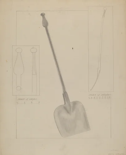 Wrought Iron Fireplace Shovel by Donald Streeter, index of american design, 1936