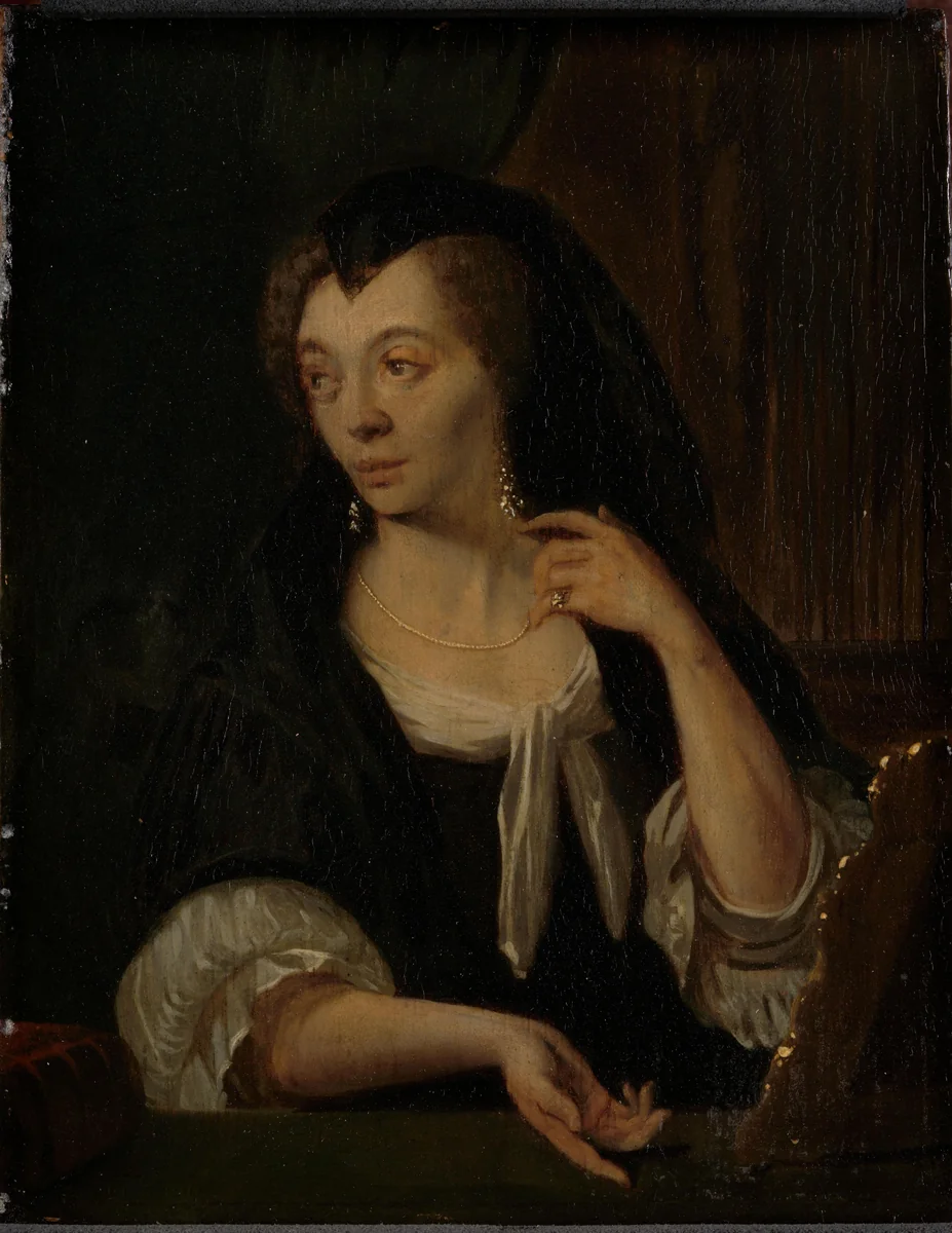 Anna de Hooghe (1645-1717). The Painter's fourth Wife by Ludolf Bakhuysen, painting, 1690-1708