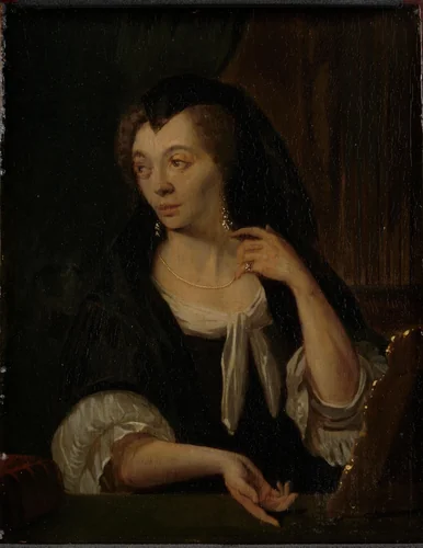 Anna de Hooghe (1645-1717). The Painter's fourth Wife by Ludolf Bakhuysen, painting, 1690-1708