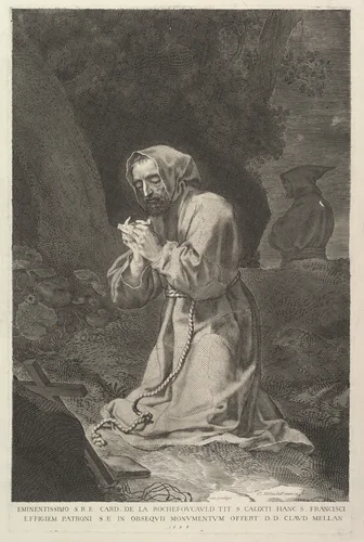 St. Francis of Assisi by Claude Mellan, print, 1638