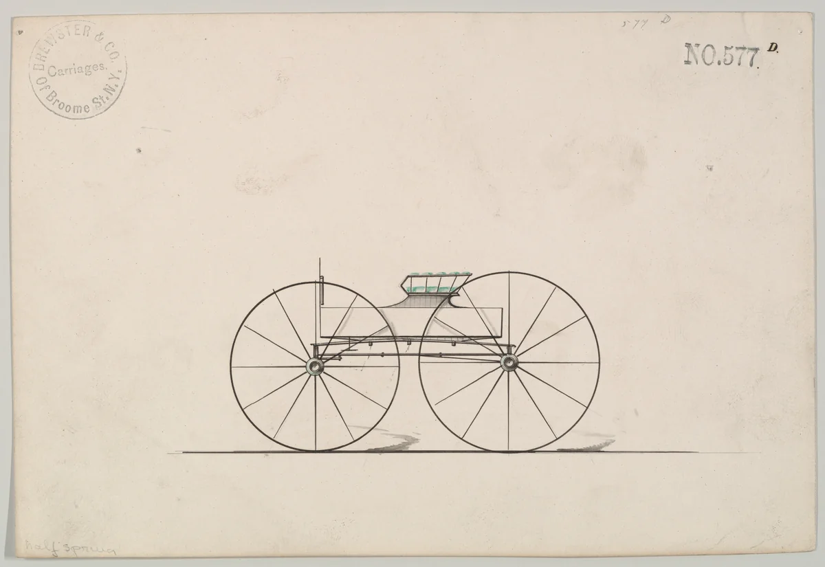 Wagon #577d by Brewster & Co., drawing, 1860-1870